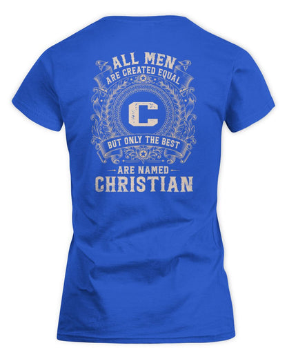 All Men Are Created Equal Cool Logo Shirt CHRISTIAN M1-60 / Women's Standard T-Shirt / royal