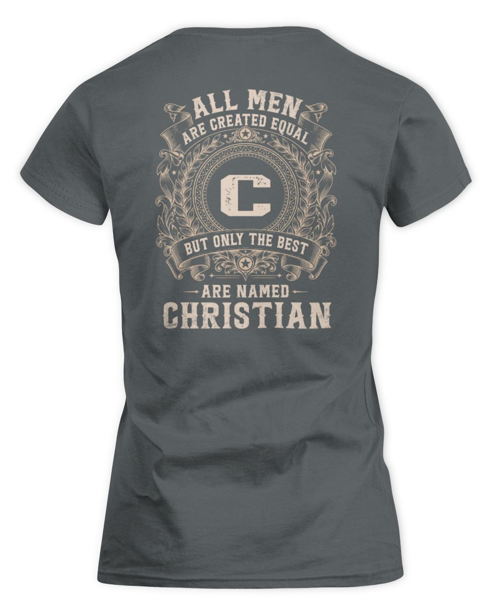 All Men Are Created Equal Cool Logo Shirt CHRISTIAN M1-60 / Women's Standard T-Shirt / charcoal