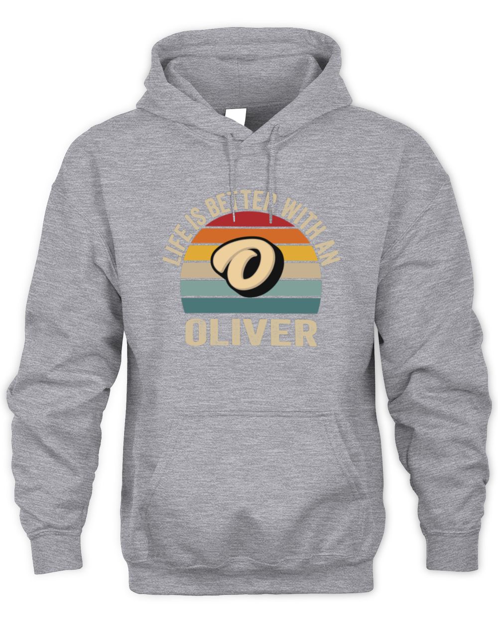 Life Is Better with Name Vintage Sun Shirt OLIVER M1-50 / Unisex Hoodie / sport grey