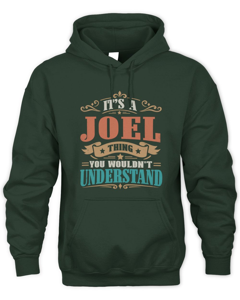 It’s a Name Thing Personalized Retro T-Shirt JOEL M1-47 / Unisex Hoodie / forest green