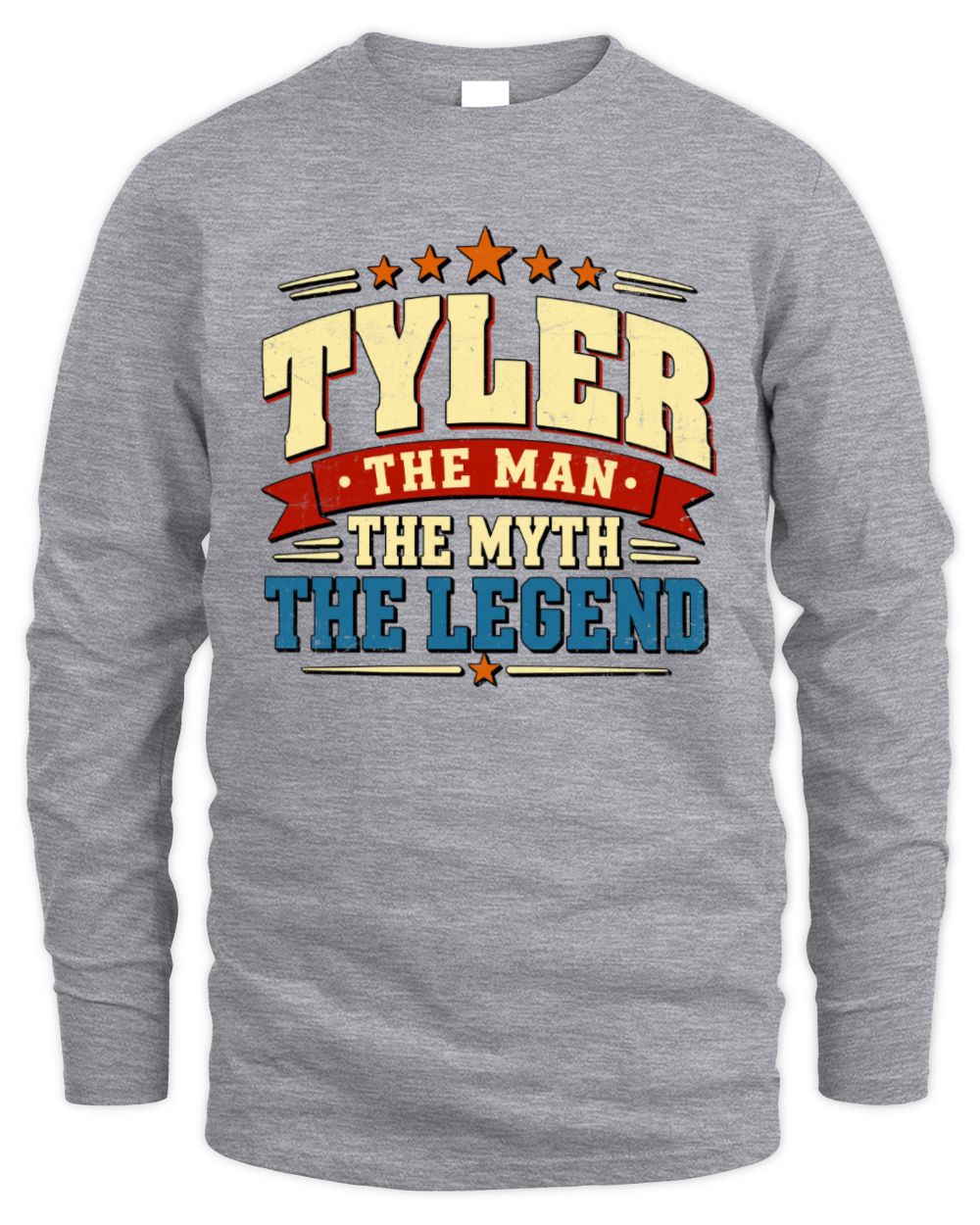 The Man The Myth The Legend Ribbon Vintage T-Shirt TYLER M1-56 / Men's Long Sleeved T-Shirt / sport grey