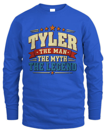 The Man The Myth The Legend Ribbon Vintage T-Shirt TYLER M1-56 / Men's Long Sleeved T-Shirt / royal