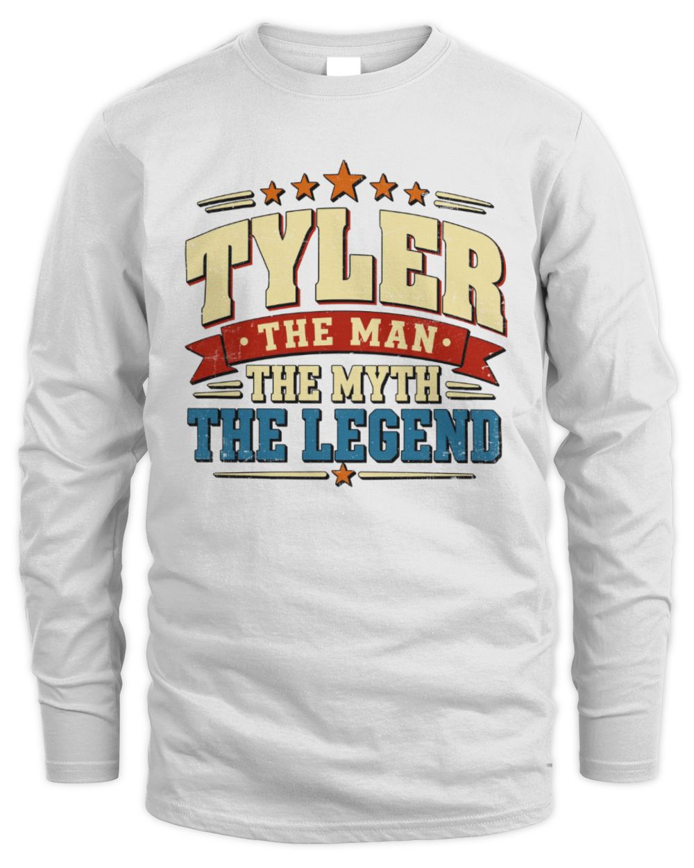 The Man The Myth The Legend Ribbon Vintage T-Shirt TYLER M1-56 / Men's Long Sleeved T-Shirt / white