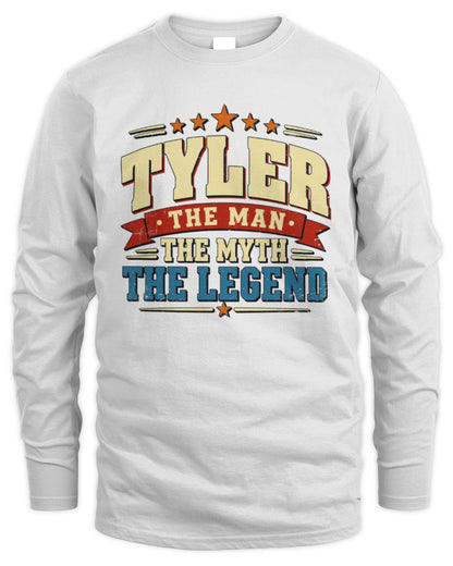 The Man The Myth The Legend Ribbon Vintage T-Shirt TYLER M1-56 / Men's Long Sleeved T-Shirt / white