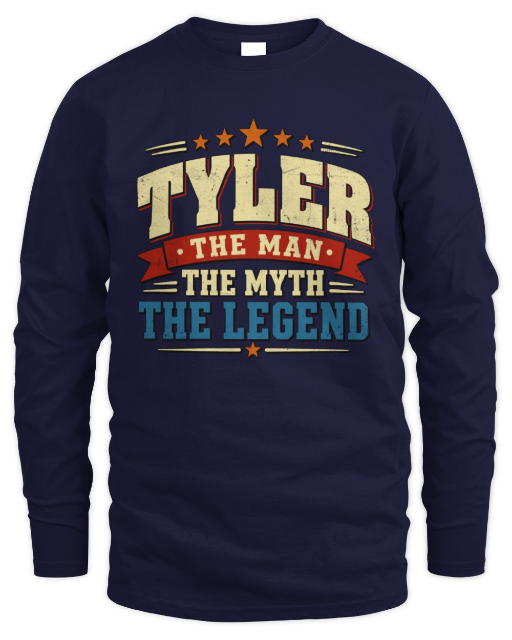 The Man The Myth The Legend Ribbon Vintage T-Shirt TYLER M1-56 / Men's Long Sleeved T-Shirt / navy