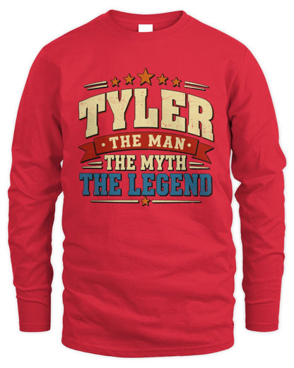 The Man The Myth The Legend Ribbon Vintage T-Shirt TYLER M1-56 / Men's Long Sleeved T-Shirt / red