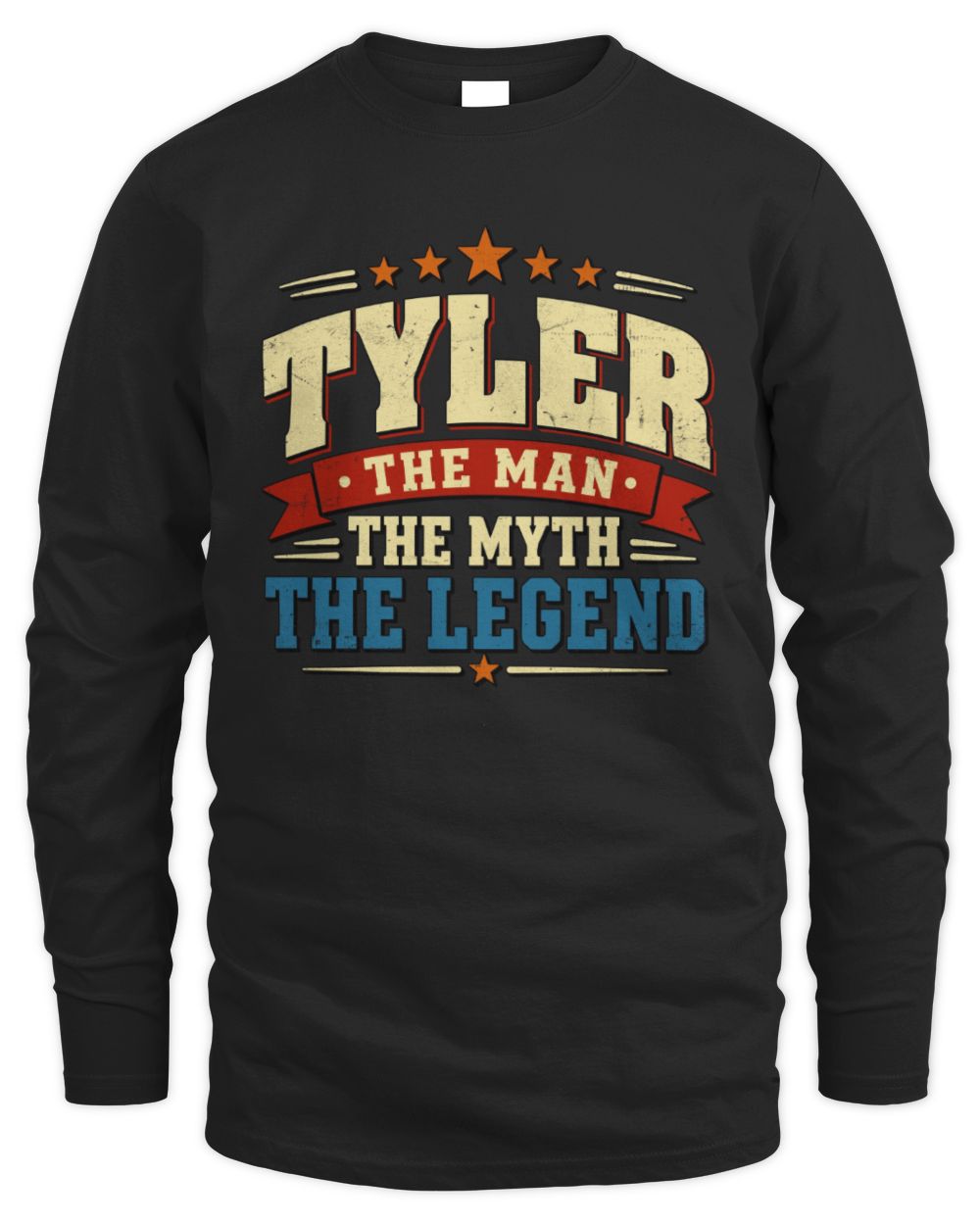 The Man The Myth The Legend Ribbon Vintage T-Shirt TYLER M1-56 / Men's Long Sleeved T-Shirt / black