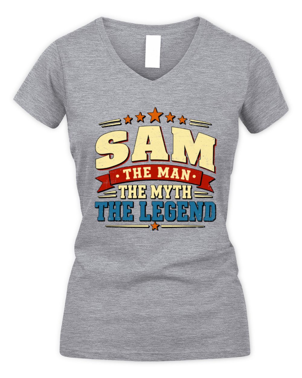 The Man The Myth The Legend Ribbon Vintage T-Shirt SAM M1-56 / Women's V-Neck T-Shirt / sport grey