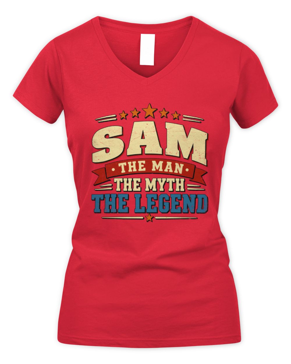 The Man The Myth The Legend Ribbon Vintage T-Shirt SAM M1-56 / Women's V-Neck T-Shirt / red
