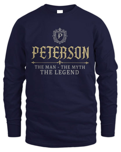 The Man The Myth The Legend Western Shirt PETERSON M1-78 / Men's Long Sleeved T-Shirt / navy