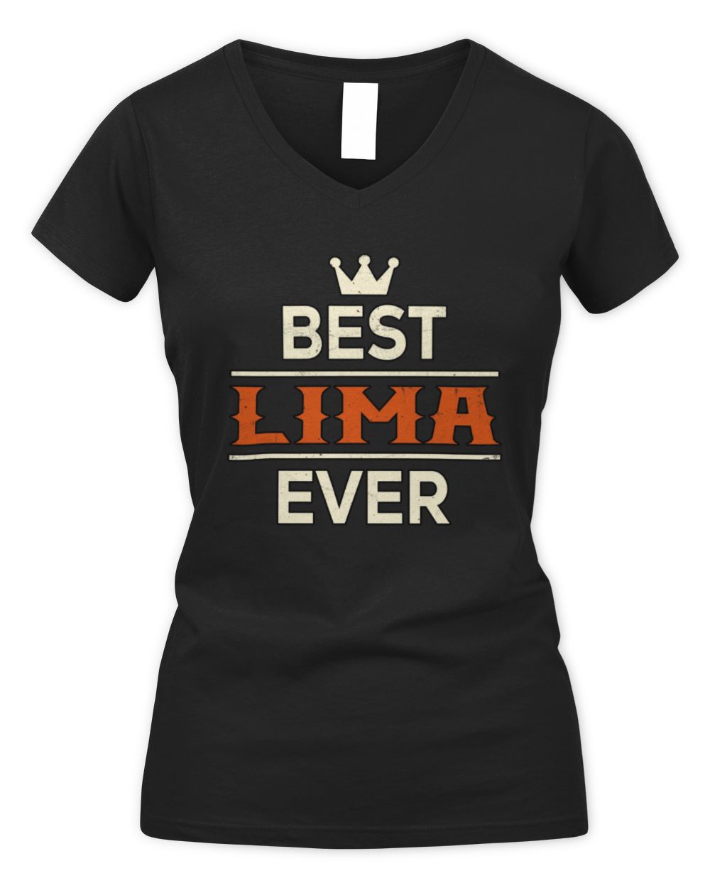 Best Your Name With Crown Shirt LIMA M1-59 / Women's V-Neck T-Shirt / black