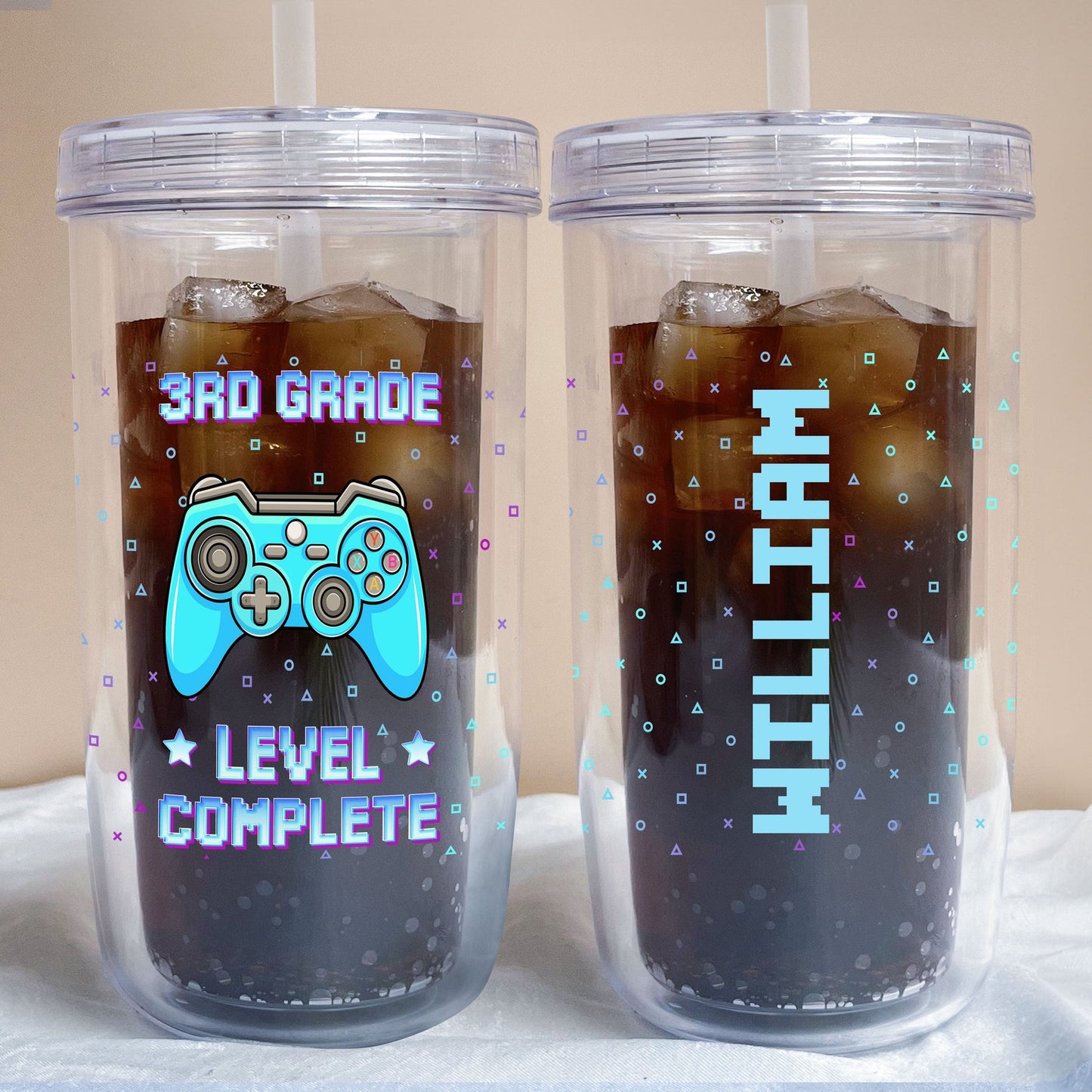 Level Complete - Personalized Acrylic Tumbler With Straw