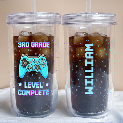 Level Complete - Personalized Acrylic Tumbler With Straw