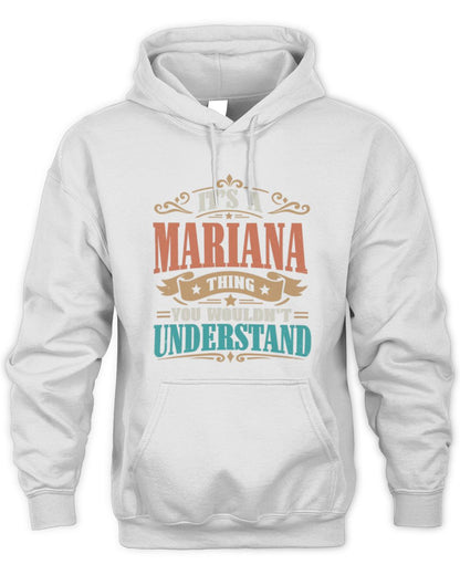 It’s a Name Thing Personalized Retro T-Shirt MARIANA M1-47 / Unisex Hoodie / white