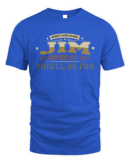 When God Made Your Name Funny Heritage T-Shirt JIM M1-80 / Unisex Standard T-Shirt / royal