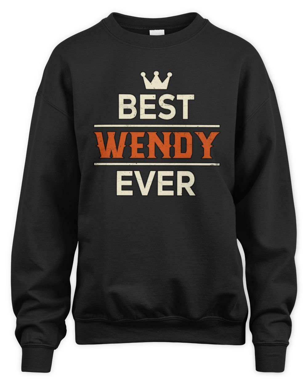 Best Your Name With Crown Shirt WENDY M1-59 / Unisex Sweatshirt / black