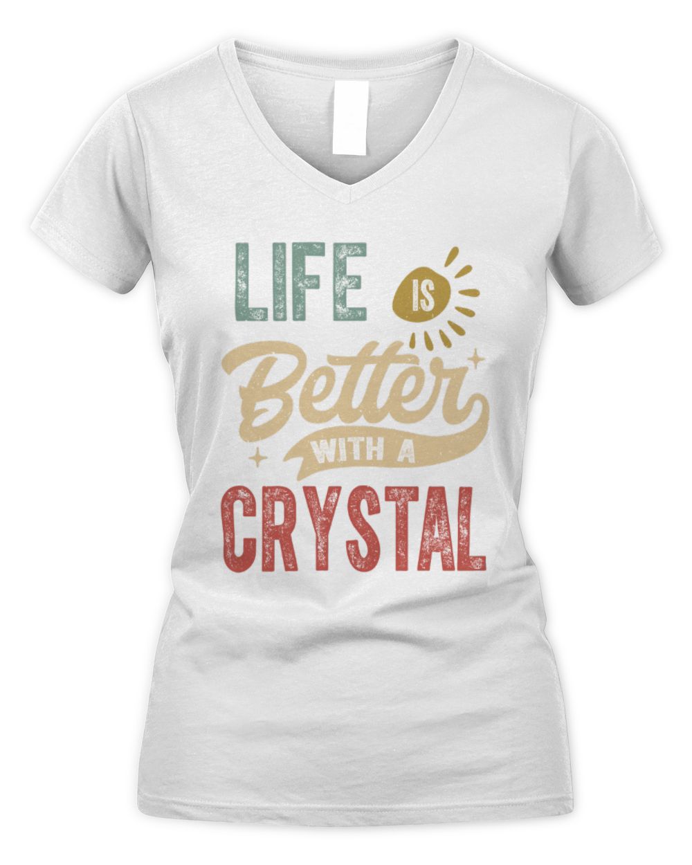 Life Is Better With a Name Personalized Retro T-Shirt CRYSTAL-48 / Women's V-Neck T-Shirt / white