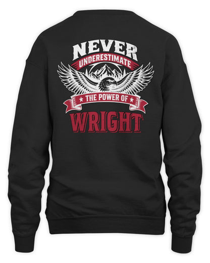 Never Underestimate Your Name Eagle Mountain Shirt WRIGHT M1-61 / Unisex Sweatshirt / black