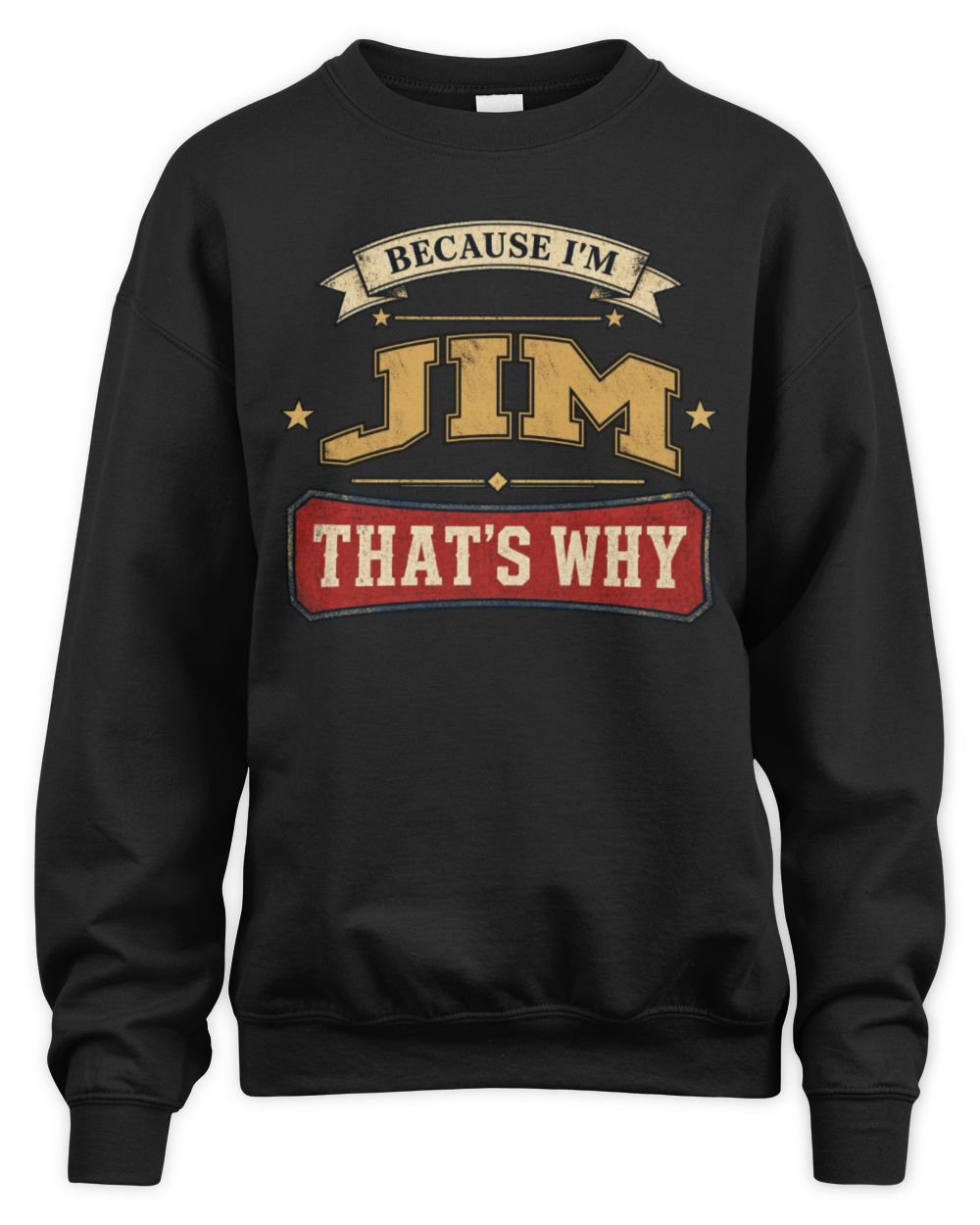 Because I'm Name That's Why Americana T-Shirt JIM M1-S88 / Unisex Sweatshirt / black