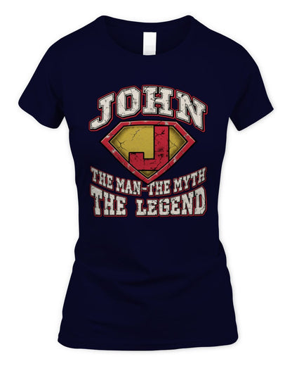 The Man The Myth The Legend Superman Graphic T-Shirt JOHN M1-74 / Women's Standard T-Shirt / navy