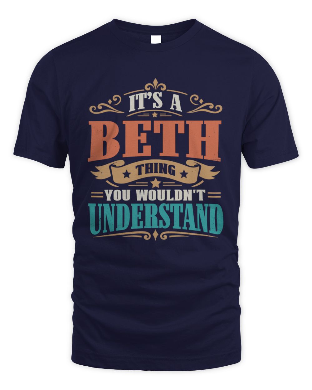 It’s a Name Thing Personalized Retro T-Shirt BETH M1-47 / Unisex Standard T-Shirt / navy