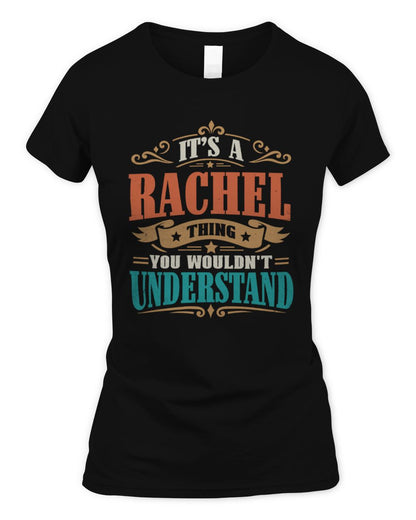 It’s a Name Thing Personalized Retro T-Shirt RACHEL M1-47 / Women's Standard T-Shirt / black