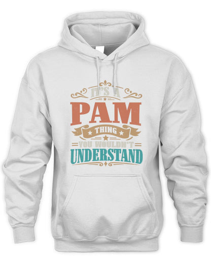 It’s a Name Thing Personalized Retro T-Shirt PAM M1-47 / Unisex Hoodie / white