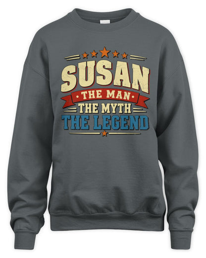 The Man The Myth The Legend Ribbon Vintage T-Shirt SUSAN M1-56 / Unisex Sweatshirt / charcoal