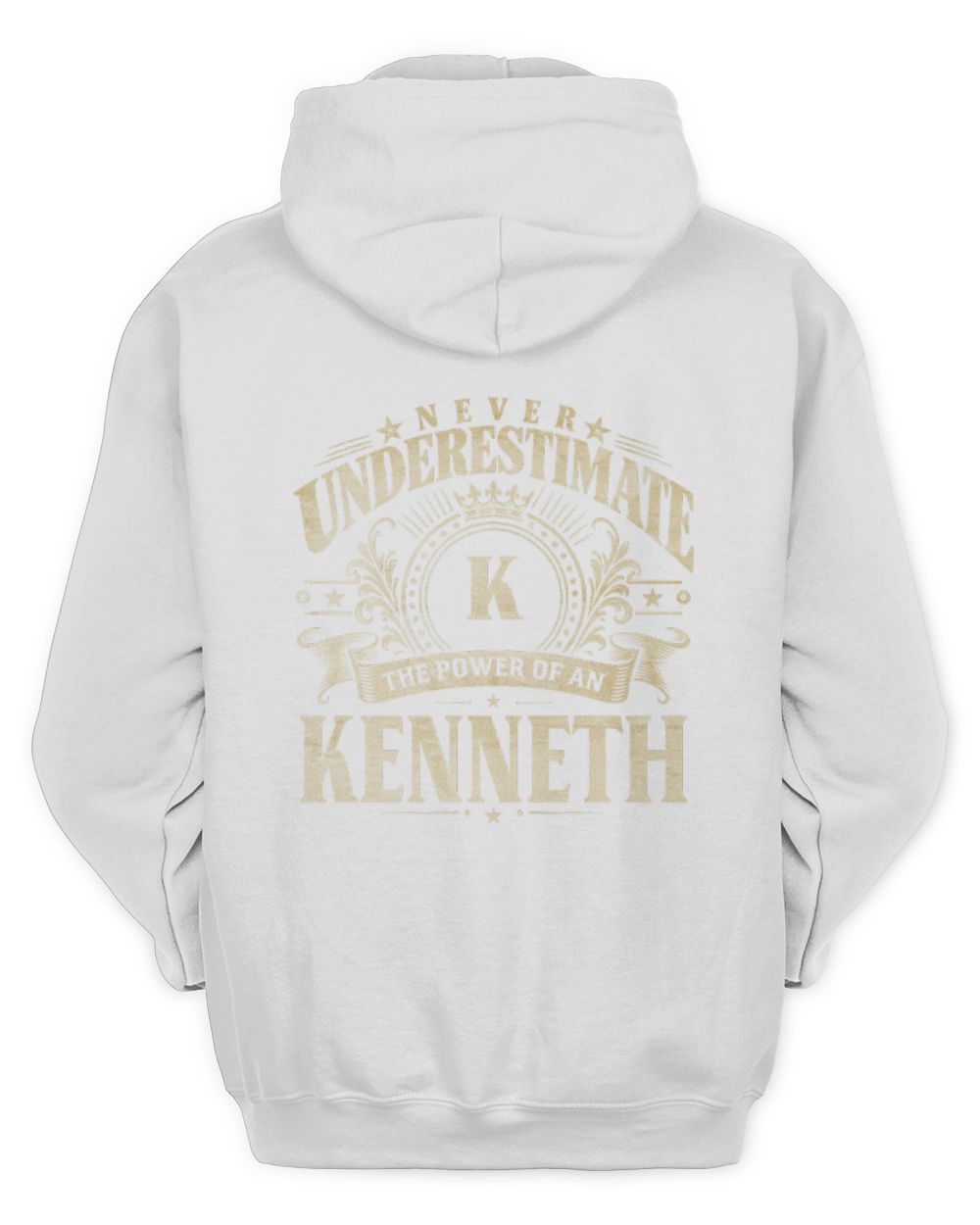 Never Underestimate Your Name Luxury Logo Shirt KENNETH M1-63 / Unisex Hoodie / white