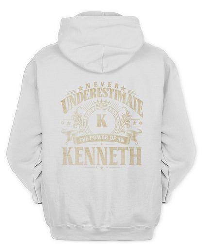 Never Underestimate Your Name Luxury Logo Shirt KENNETH M1-63 / Unisex Hoodie / white