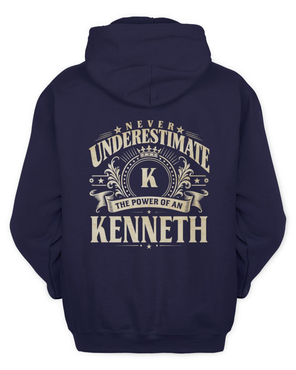 Never Underestimate Your Name Luxury Logo Shirt KENNETH M1-63 / Unisex Hoodie / navy
