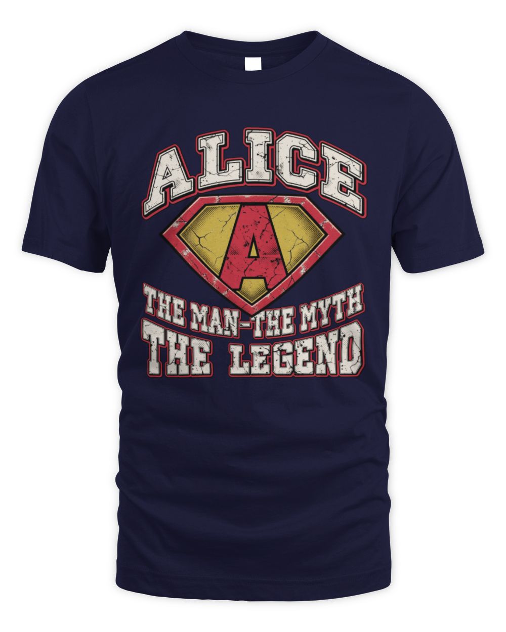 The Man The Myth The Legend Superman Graphic T-Shirt ALICE M1-74 / Unisex Standard T-Shirt / navy
