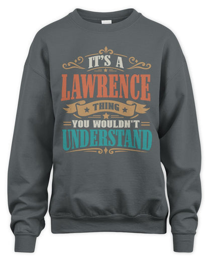It’s a Name Thing Personalized Retro T-Shirt LAWRENCE M1-47 / Unisex Sweatshirt / charcoal