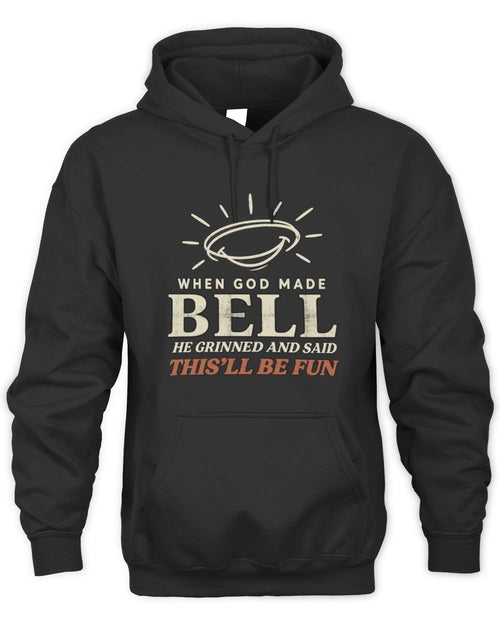 When God Made Your Name Funny Western T-Shirt T-Shirt BELL M1-S82 / Unisex Hoodie / black