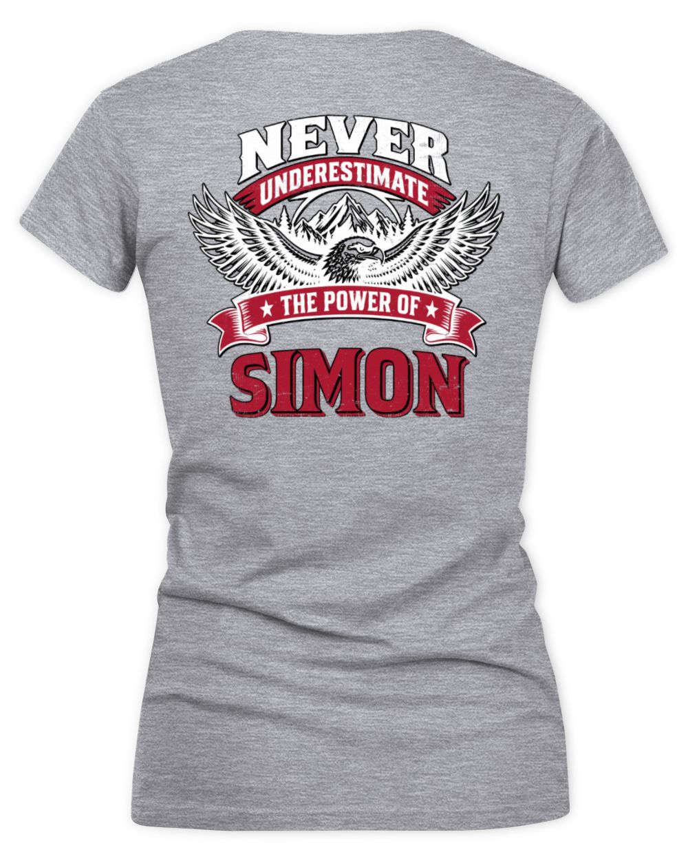 Never Underestimate Your Name Eagle Mountain Shirt SIMON M1-61 / Women's V-Neck T-Shirt / sport grey