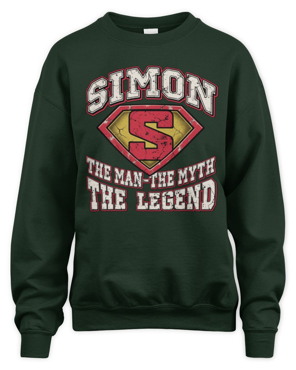 The Man The Myth The Legend Superman Graphic T-Shirt SIMON M1-74 / Unisex Sweatshirt / forest green