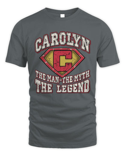 The Man The Myth The Legend Superman Graphic T-Shirt CAROLYN M1-74 / Unisex Standard T-Shirt / charcoal