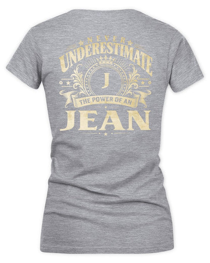 Never Underestimate Your Name Luxury Logo Shirt JEAN M1-63 / Women's V-Neck T-Shirt / sport grey