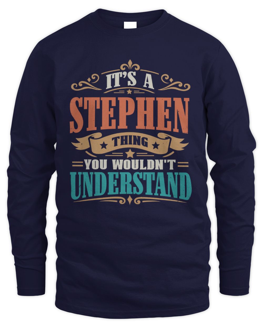 It’s a Name Thing Personalized Retro T-Shirt STEPHEN M1-47 / Men's Long Sleeved T-Shirt / navy