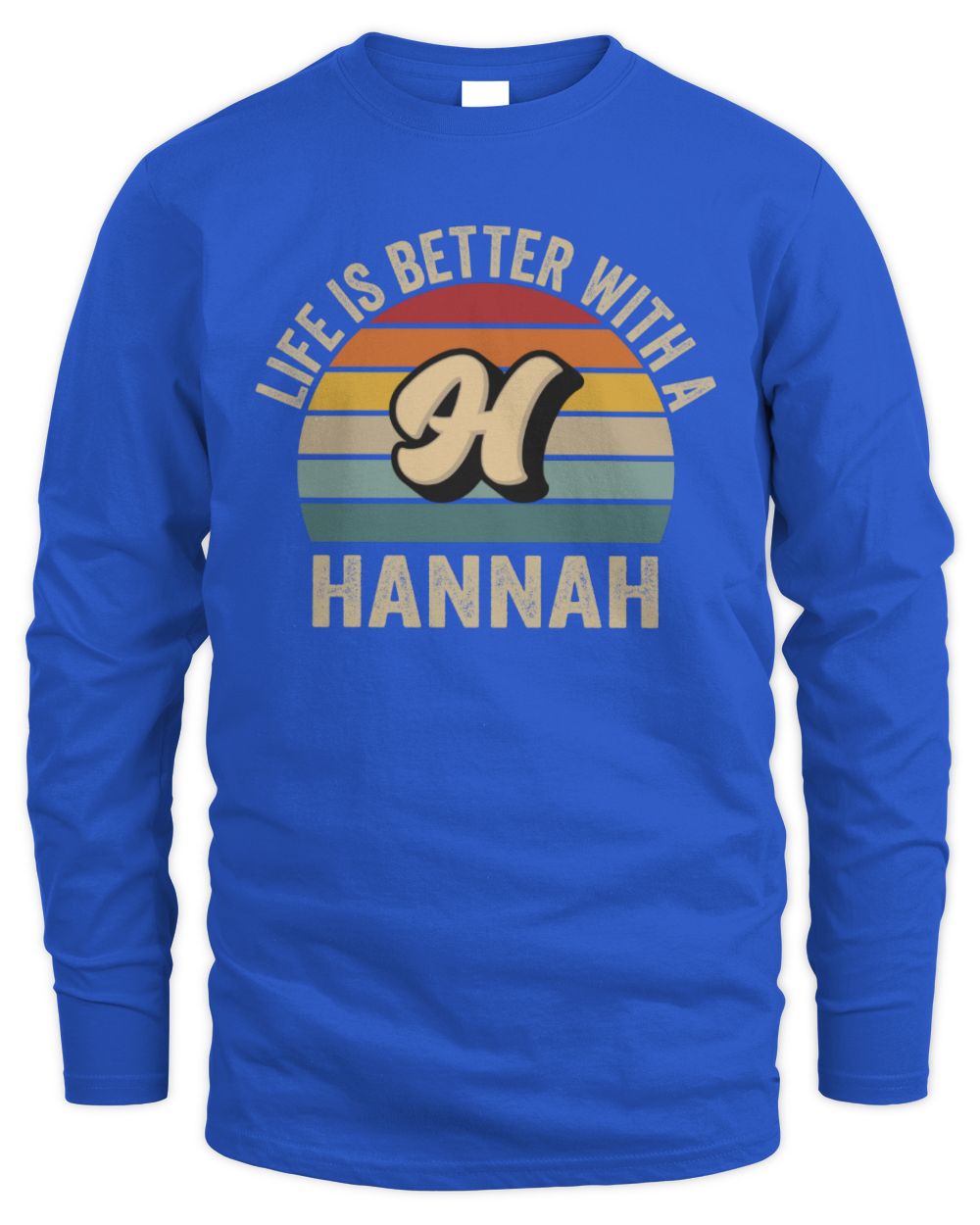 Life Is Better with Name Vintage Sun Shirt HANNAH M1-50 / Men's Long Sleeved T-Shirt / royal