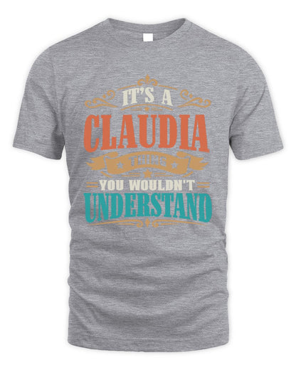 It’s a Name Thing Personalized Retro T-Shirt CLAUDIA M1-47 / Unisex Standard T-Shirt / sport grey