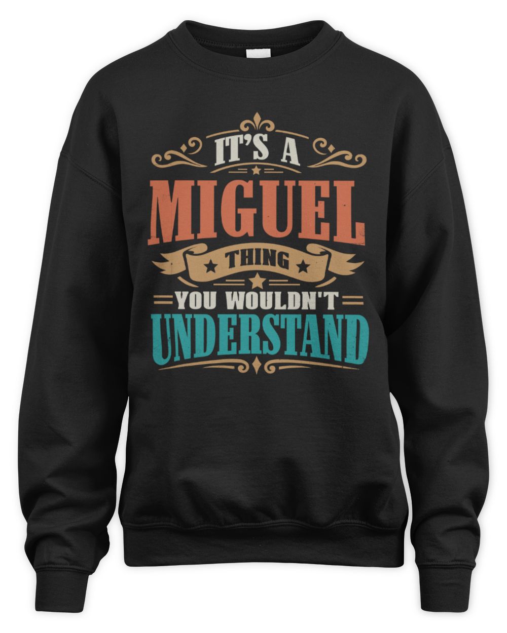 It’s a Name Thing Personalized Retro T-Shirt MIGUEL M1-47 / Unisex Sweatshirt / black