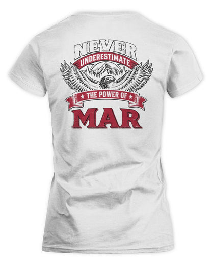 Never Underestimate Your Name Eagle Mountain Shirt MAR M1-61 / Women's Standard T-Shirt / white
