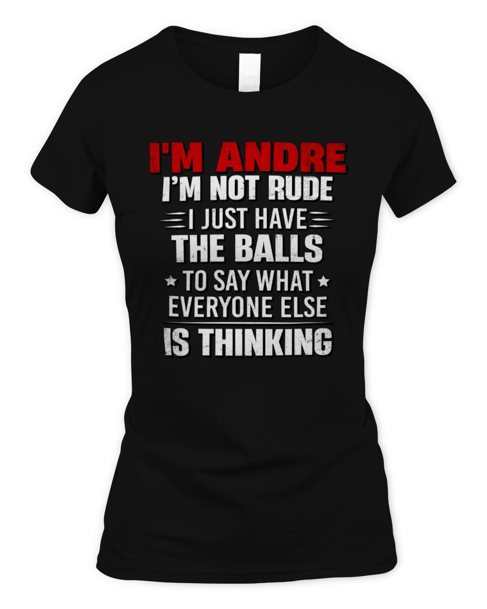 I'm Name I'm Not Rude I Just Have The Balls Funny T-Shirt ANDRE M1-46 / Women's Standard T-Shirt / black