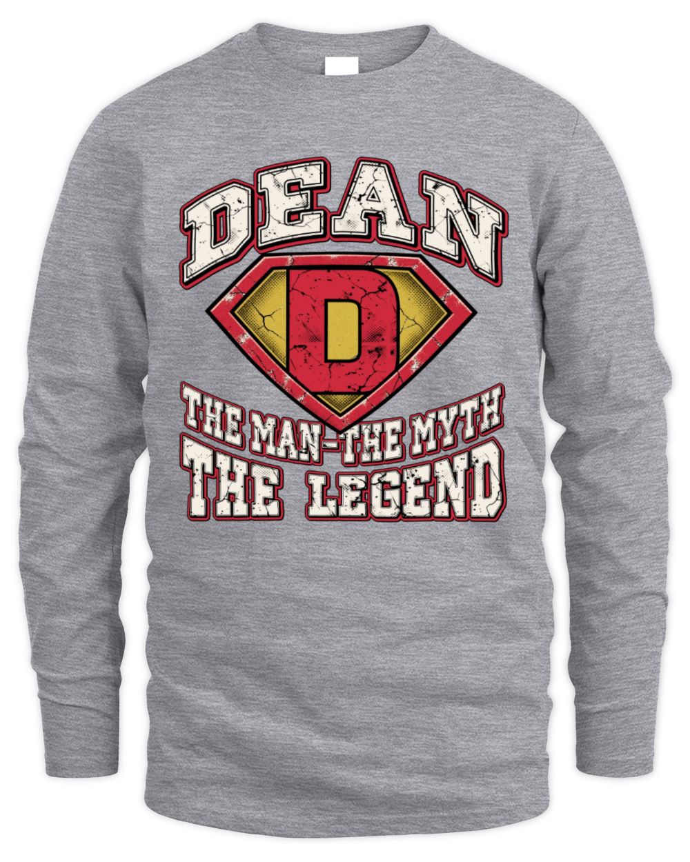The Man The Myth The Legend Superman Graphic T-Shirt DEAN M1-74 / Men's Long Sleeved T-Shirt / white