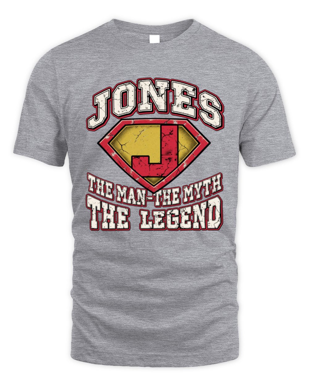 The Man The Myth The Legend Superman Graphic T-Shirt JONES M1-74 / Unisex Standard T-Shirt / sport grey