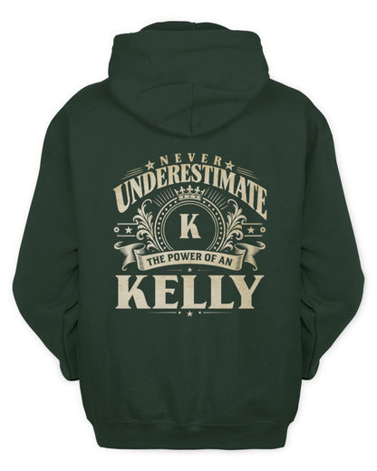 Never Underestimate Your Name Luxury Logo Shirt KELLY M1-63 / Unisex Hoodie / forest green