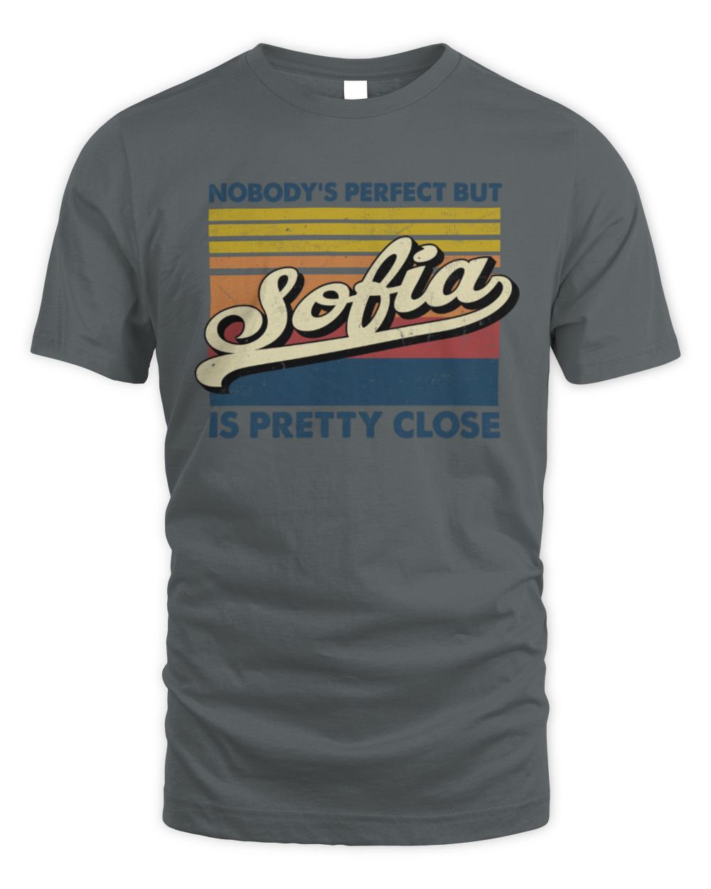 Nobody's Perfect But Your Name Is Pretty Close Retro Shirt SOFIA M1-65 / Unisex Standard T-Shirt / charcoal