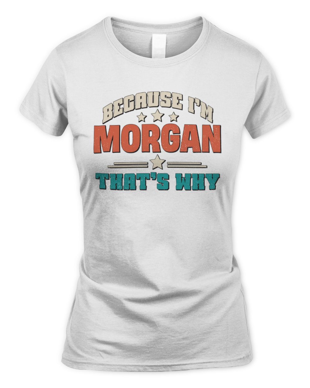Because I'm Name That's Why Personalized Retro Shirt MORGAN-49 / Women's Standard T-Shirt / white