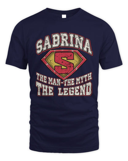 The Man The Myth The Legend Superman Graphic T-Shirt SABRINA M1-74 / Unisex Standard T-Shirt / navy